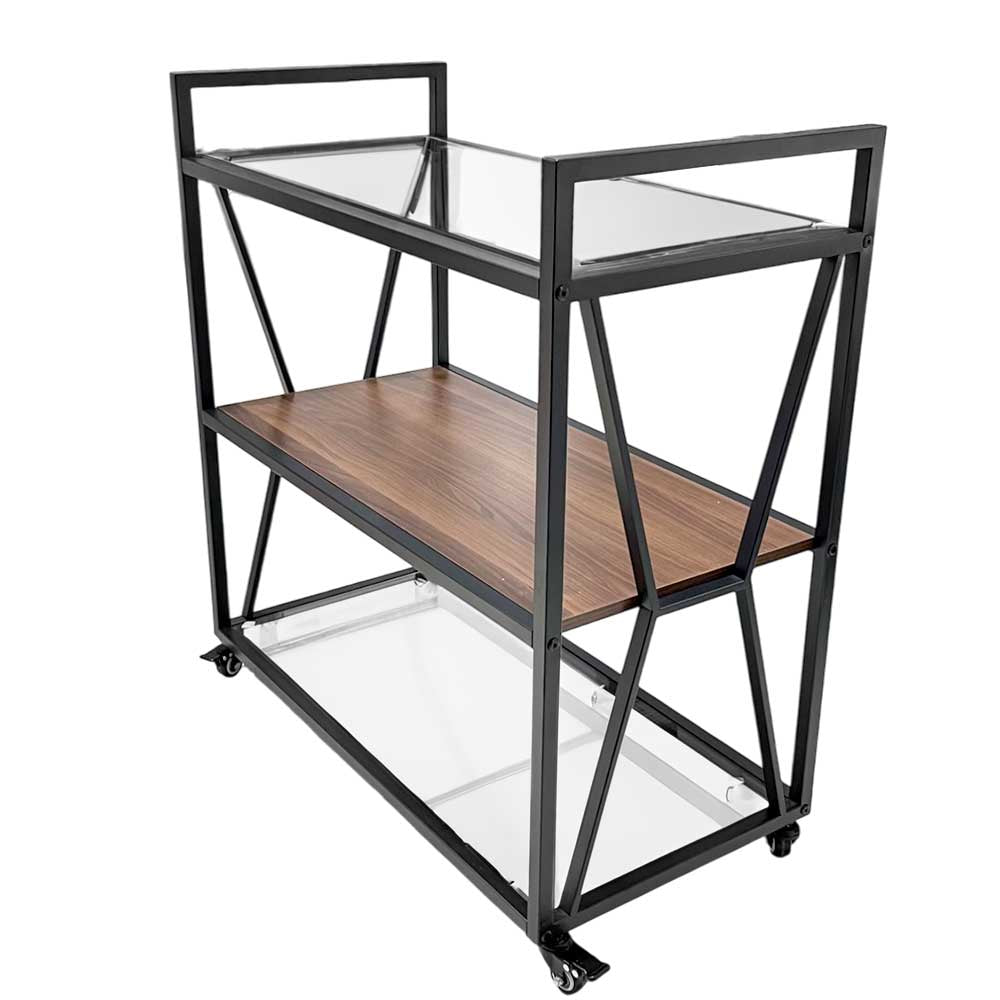 Carrito de Servicio / 3 Niveles / Metal y Madera - Elements Furniture - Titan.com.pa - 2100001051426