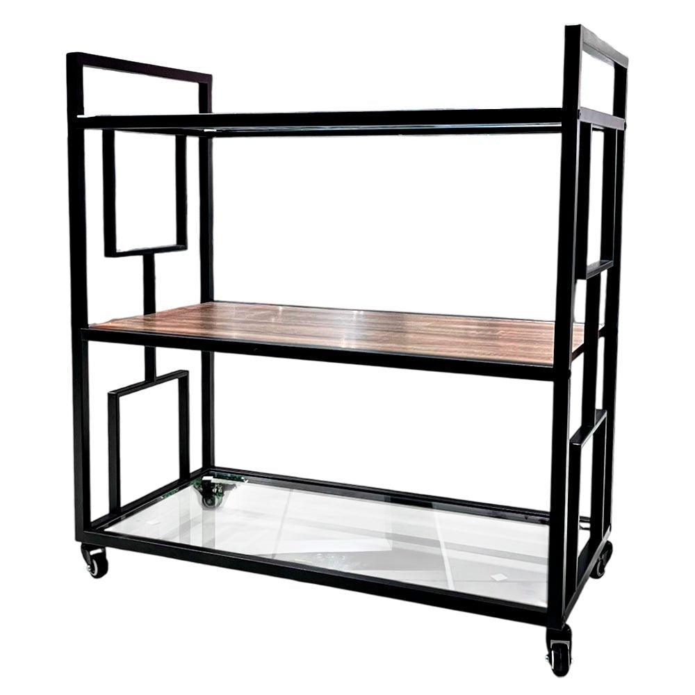 Carrito de Servicio / 3 Niveles / Metal y Madera - Elements Furniture - Titan.com.pa - 2100001401092