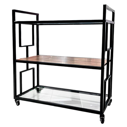 Carrito de Servicio / 3 Niveles / Metal y Madera - Elements Furniture - Titan.com.pa - 2100001401092