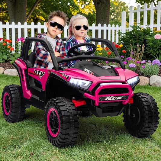 Carro Recargable 4X4 W/RC UTV Rosado/Negro 12V - Overseas - Titan.com.pa - 2100000809646