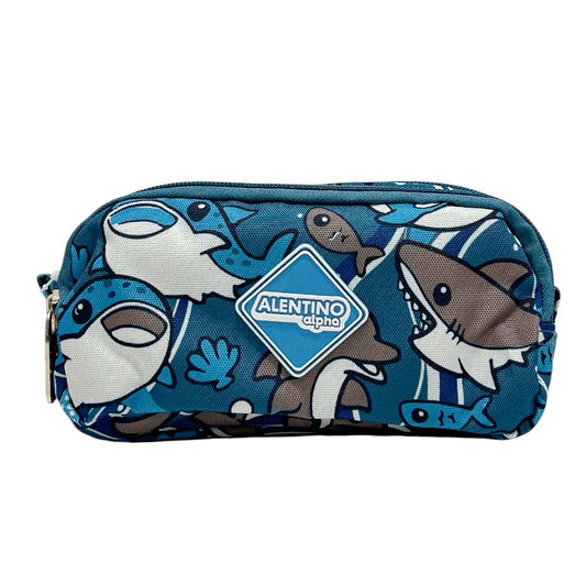 Cartuchera Escolar Alentino / New Alpha Shark / 2 Compartimentos - Alentino - Titan.com.pa - 4894300066547