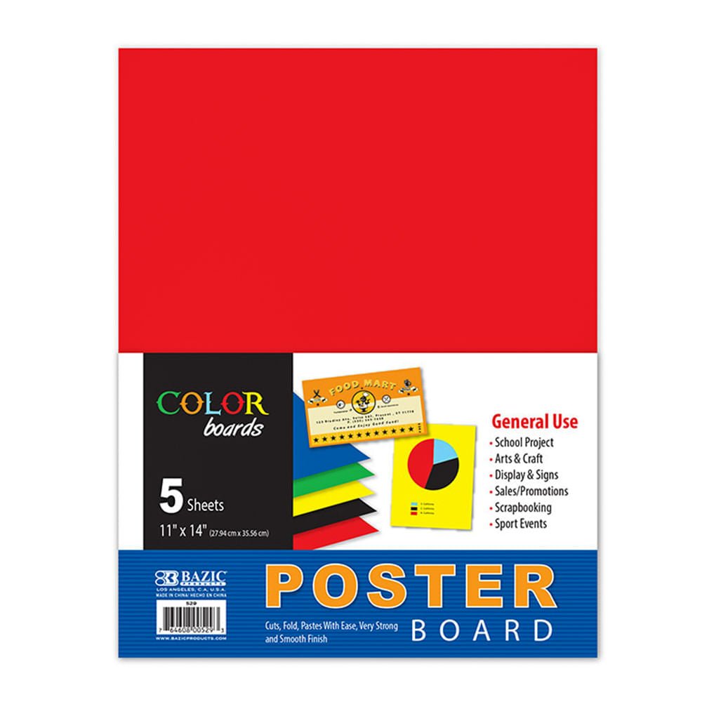 Cartulina Bazic 11" x 14" 5 Piezas - Surtido
