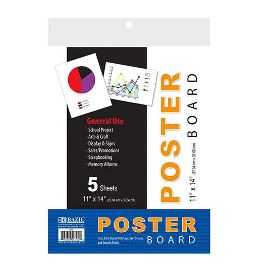 Cartulina Bazic Blanca de 11" x 14" 5 Piezas