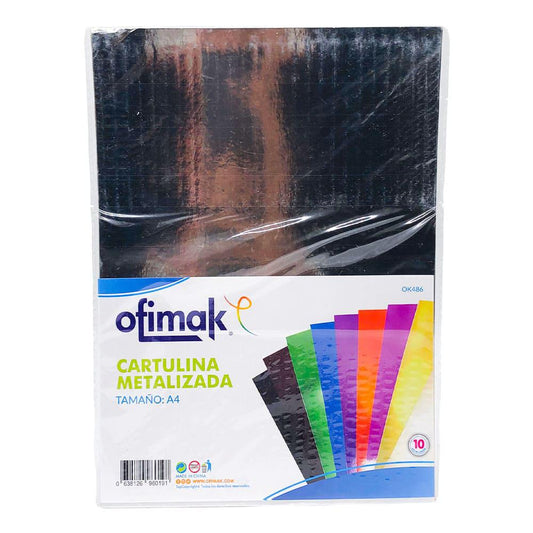 Cartulina Metalizada Ofimak de Colores 10 Piezas - Surtido