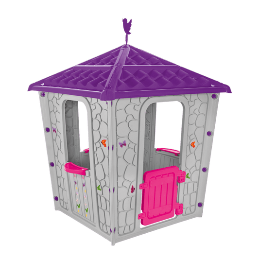 Casa Infantil Stone Gris Con Techo Morado 151 X 114 X 114 CM - Pilsan - Pilsan - Titan.com.pa - 8693461101984