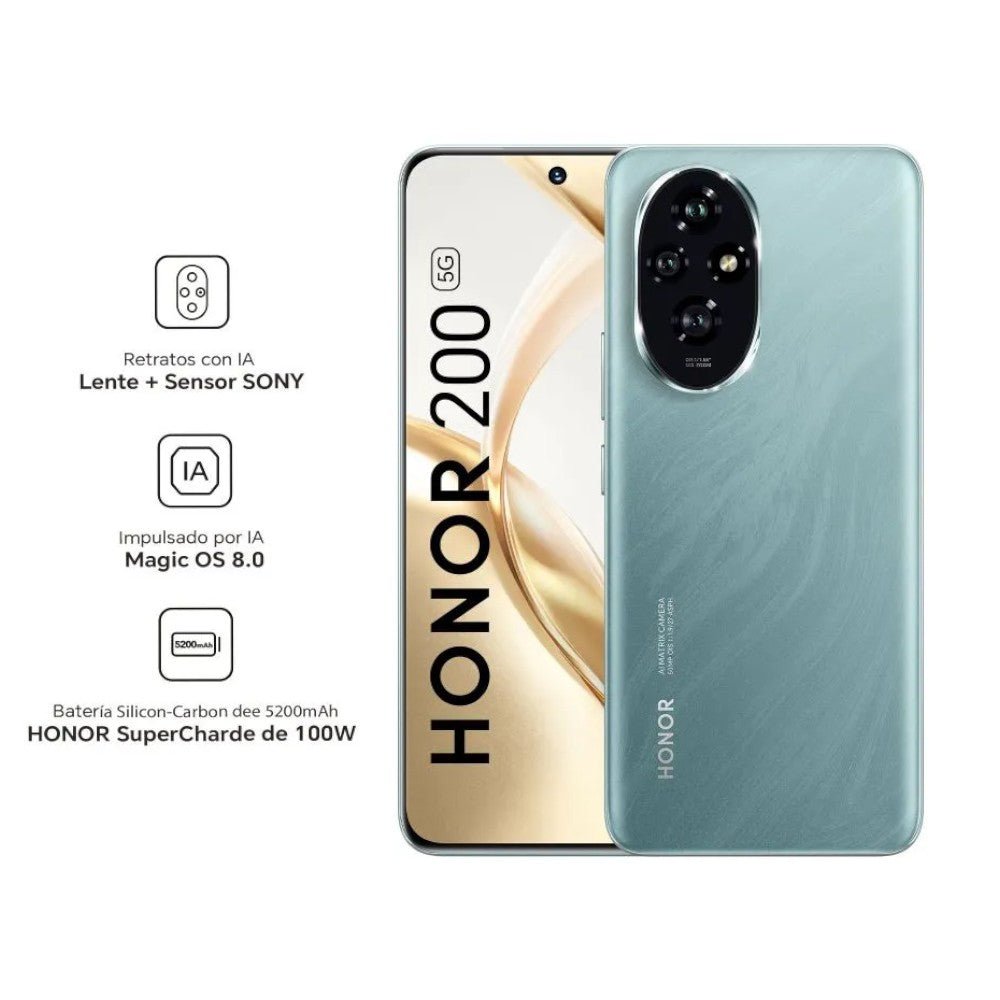Celular Honor 200 12Gb RAM / 256Gb SSD - Verde Esmeralda - Honor - Titan.com.pa - 6936520847617