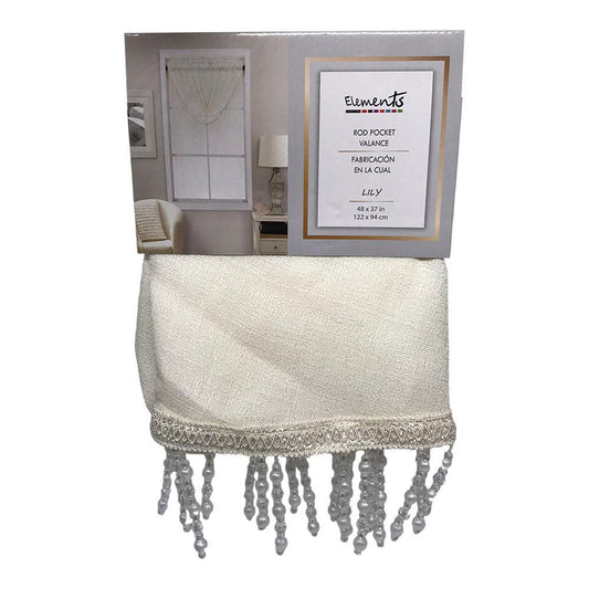 Cenefa Elements Furniture Lily Con Rod Pocket 48" x 37" - Marfil