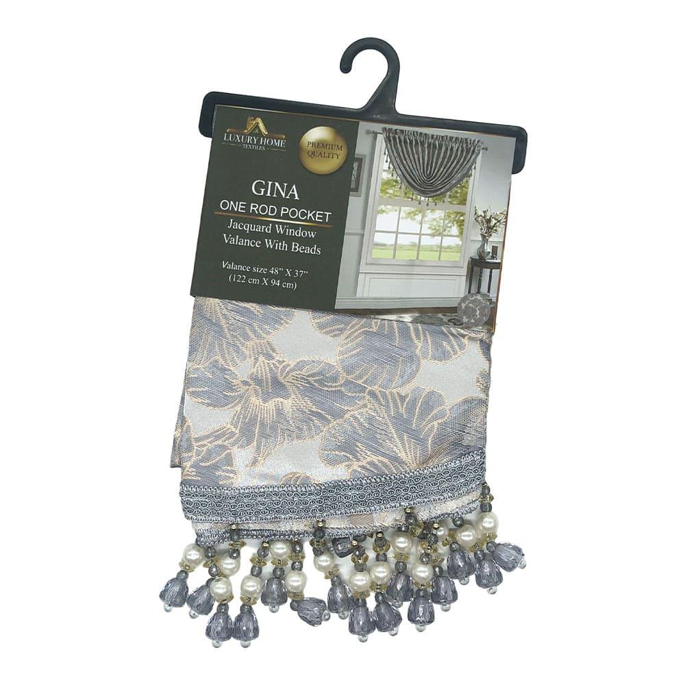 Cenefa Gina Luxury Con Rod Pocket 48" x 37" - Gris Claro