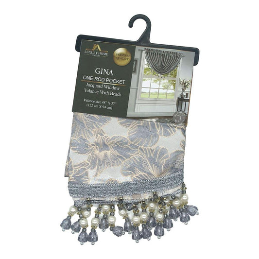 Cenefa Gina Luxury Con Rod Pocket 48" x 37" - Gris Claro