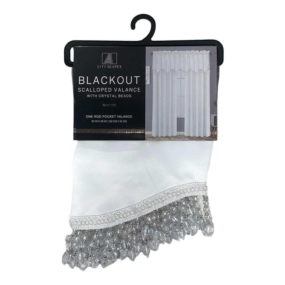 Cenefa Karter Regal Home Blackout Con Rod Pocket de 52" x 20" - Blanco