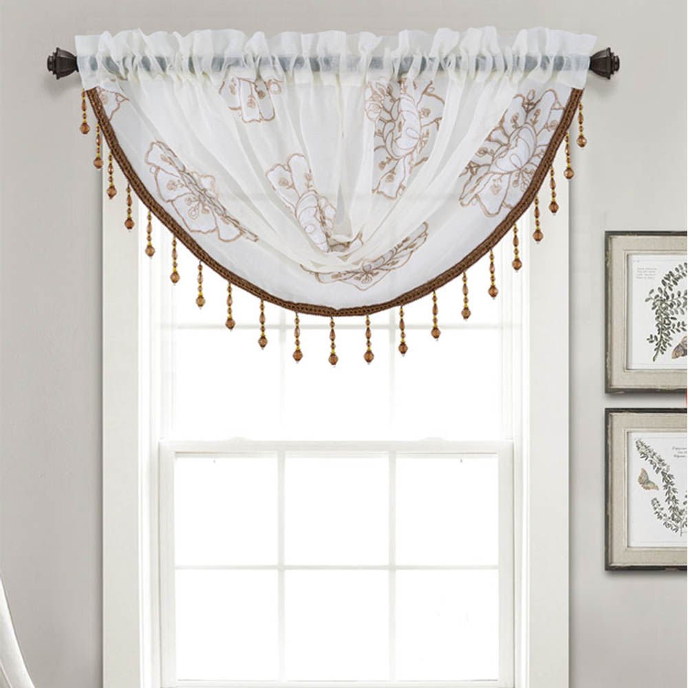 Cenefa Rt Designer Bergen Con Rod Pocket - Chocolate claro