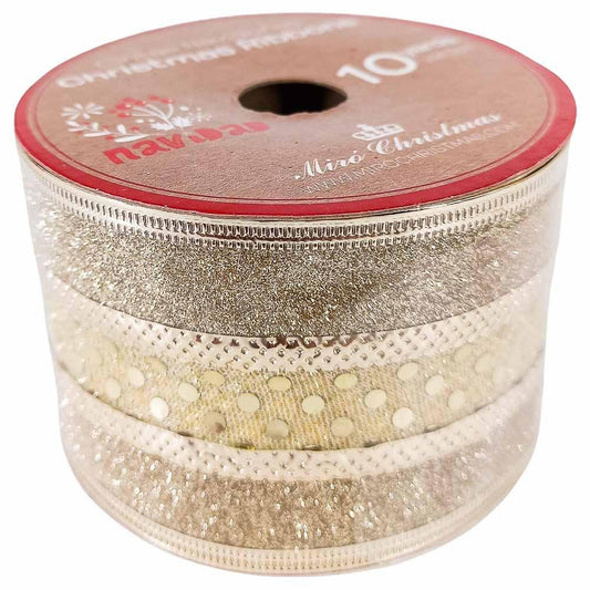 Cinta Decorativa Navideña Miro Christmas 2.5" x 10 yd - Surtido