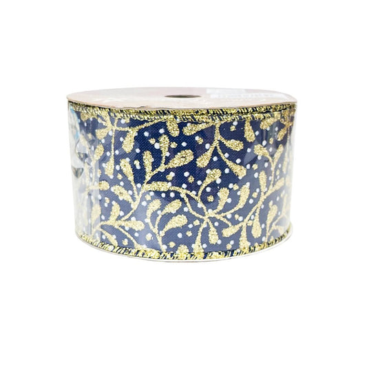 Cinta Navideña Azul / 6 cm x 10 yds / Miro Christmas - Miro Christmas - Titan.com.pa - 7450206301136