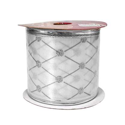 Cinta Navideña Blanca 6 cm x 10 yds / Miró Christmas / Surtidas - Miro Christmas - Titan.com.pa - 7450206112183