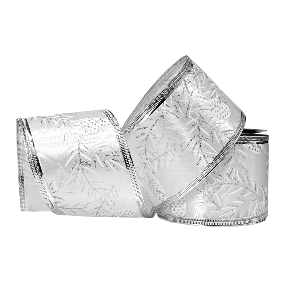 Cinta Navideña Blanca 6 cm x 10 yds / Miró Christmas / Surtidas - Miro Christmas - Titan.com.pa - 7450206112183