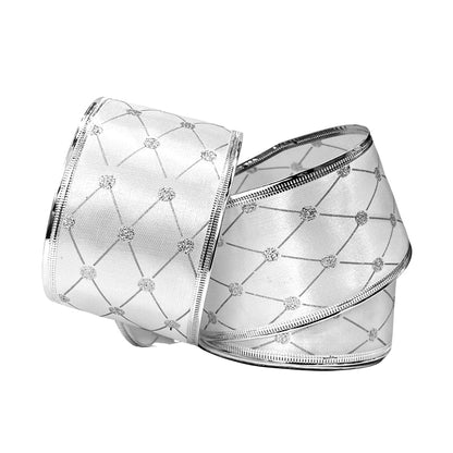 Cinta Navideña Blanca 6 cm x 10 yds / Miró Christmas / Surtidas - Miro Christmas - Titan.com.pa - 7450206112183