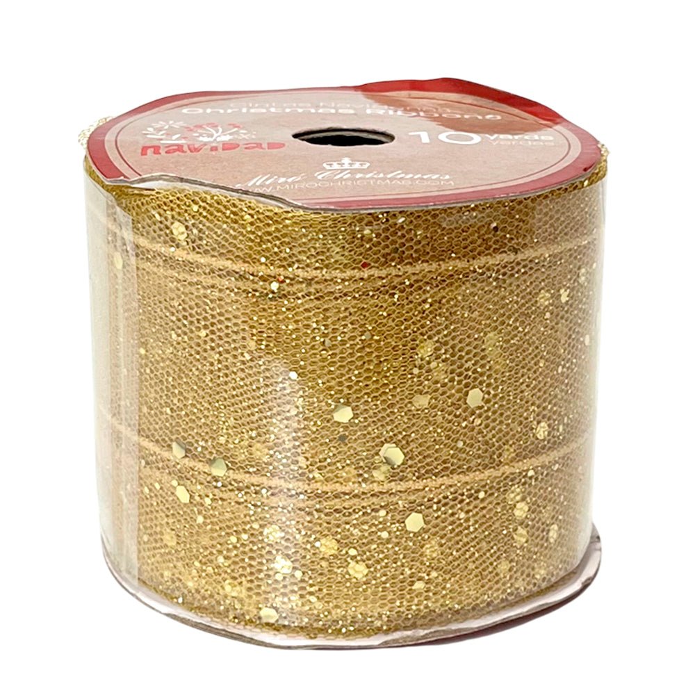 Cinta Navideña Miro Christmas / Red - Gold / 2.5"x10Yd / Surtido - Miro Christmas - Titan.com.pa - 7450120049343