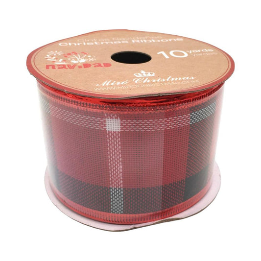 Cinta Navideña Red/Green 2.5Plg 10Yd