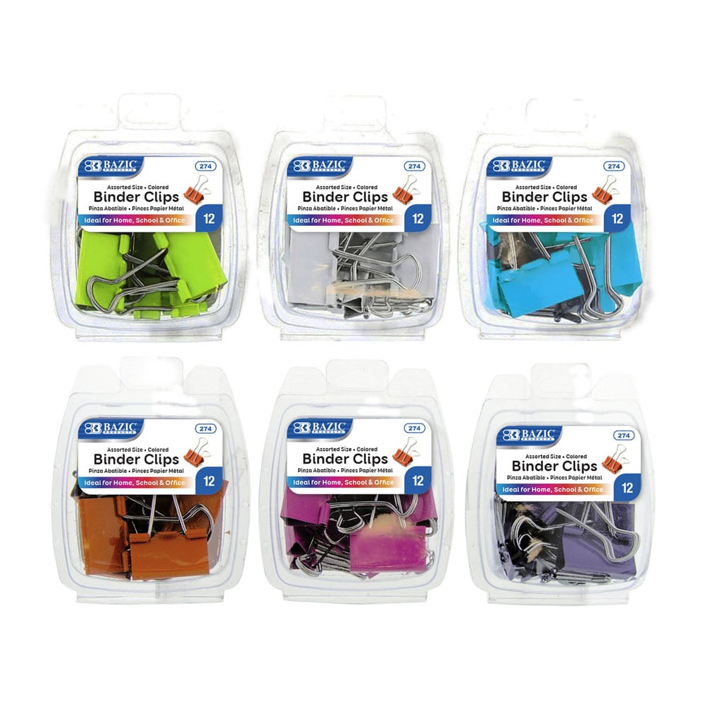 Clips Mariposa Bazic Colores 12 Piezas - Surtido