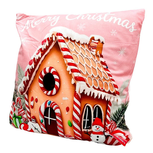 Cojín De Navidad Decorativo 41X41 CM Rosado - Christmas Elegance