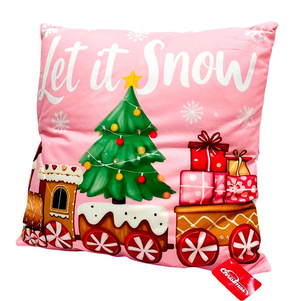 Cojín De Navidad Decorativo 41X41 CM Rosado - Christmas Elegance