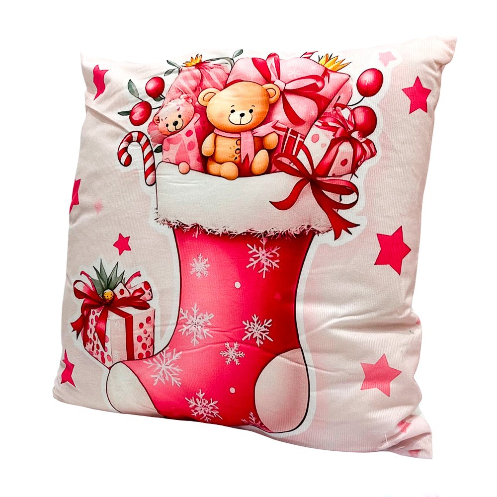 Cojín De Navidad Decorativo 41X41 CM Rosado - Christmas Elegance