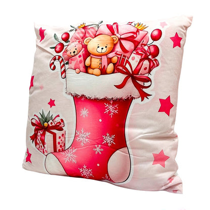 Cojín De Navidad Decorativo 41X41 CM Rosado - Christmas Elegance
