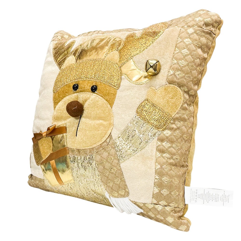 Cojín Decorativo Navideño Reno 38x38 cm / Gold / Christmas Elegance - Christmas Elegance - Titan.com.pa - 2100000415397