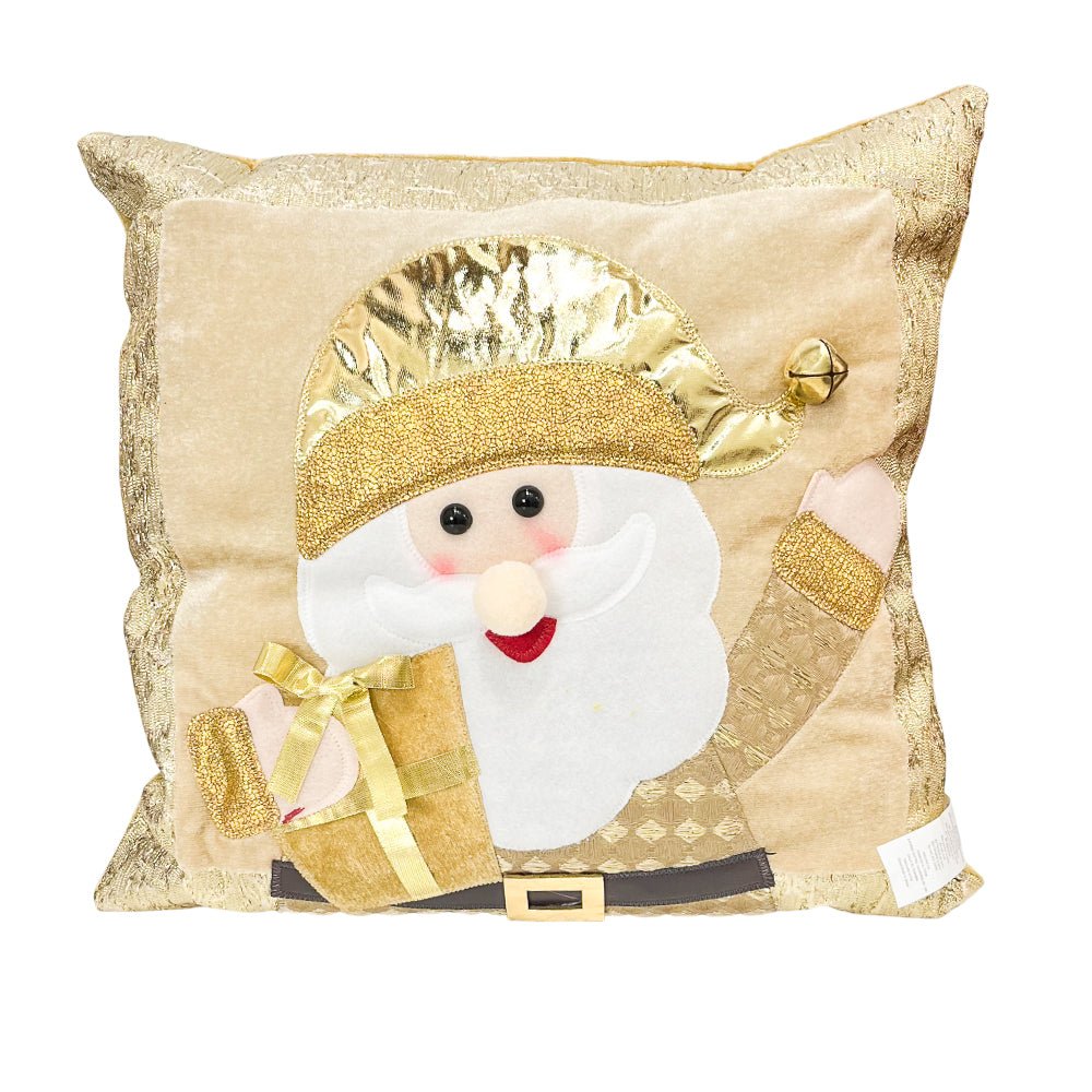 Cojín Decorativo Navideño Santa 38x38 cm / Gold – Christmas Elegance - Christmas Elegance - Titan.com.pa - 2100000299591
