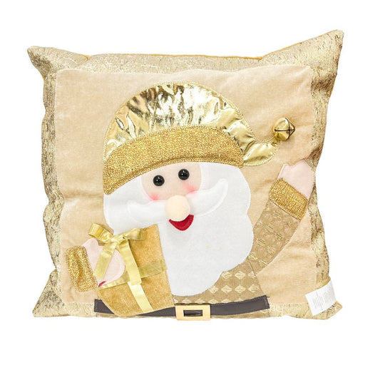 Cojín Decorativo Navideño Santa 38x38 cm / Gold – Christmas Elegance - Christmas Elegance - Titan.com.pa - 2100000299591