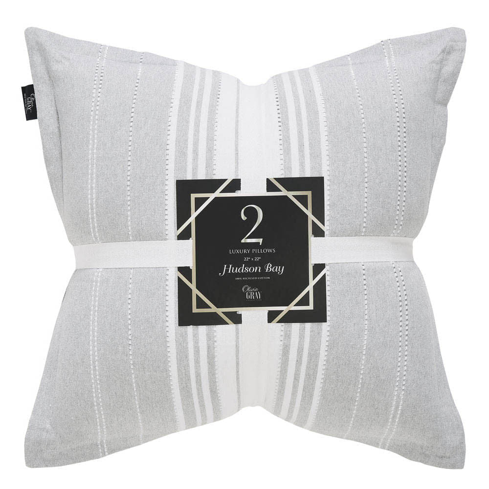 Cojin Decorativo Rt Designer Hudson Bay 2 Piezas - Gris Claro