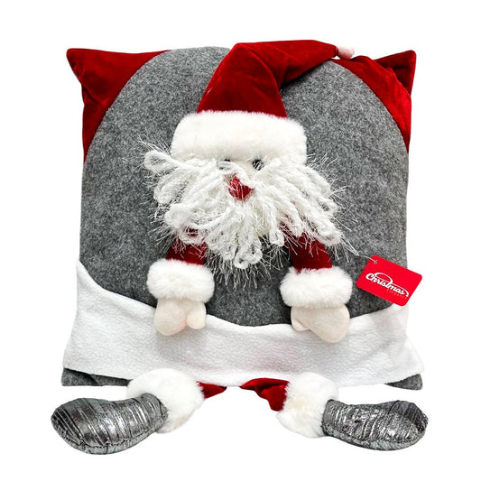Cojín Gris/Rojo C/Muñeco De Santa 42X42 CM Surtido - Christmas Elegance