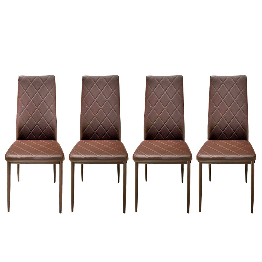 Comedor Elements Furniture 4 Puestos de Metal / Vidrio Chocolate - Elements Furniture - Titan.com.pa - 2100000480241
