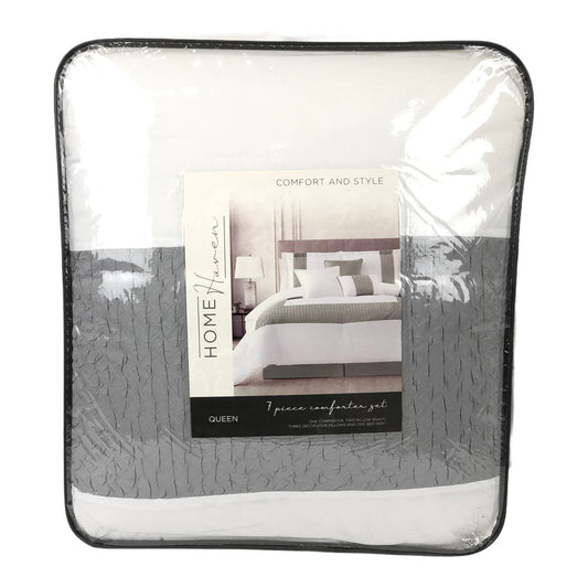 Comforter Sl Home Fashion Berdelli 7 Piezas Gris Claro - Queen