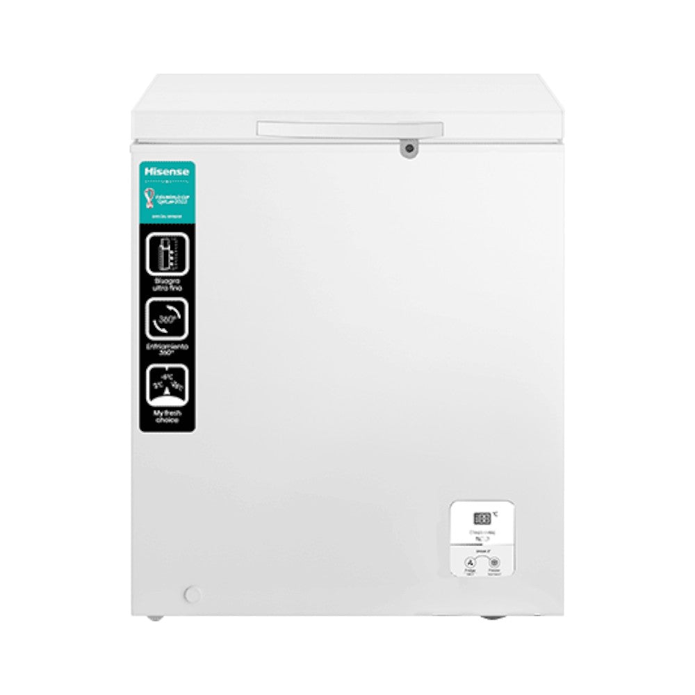 Congelador Horizontal Hisense de 5 pies cúbicos color Blanco, en Titan Panamá.