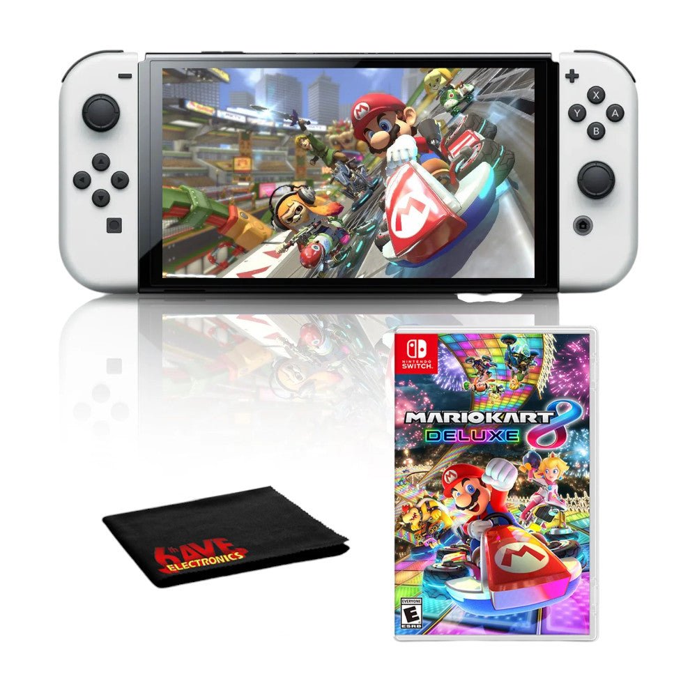 Consola Nintendo Switch OLED Blanca + Juego Mario Kart 8 Deluxe - Nintendo - Titan.com.pa - 045496885045