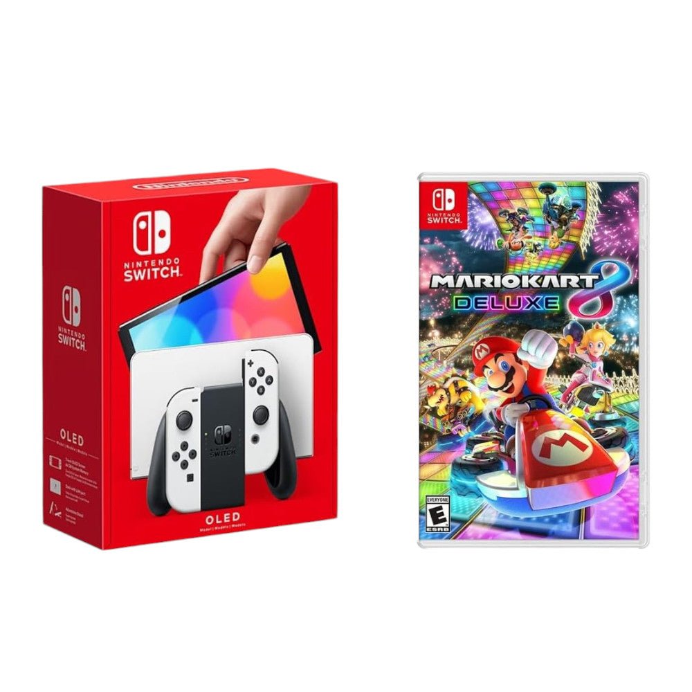 Consola Nintendo Switch OLED Blanca + Juego Mario Kart 8 Deluxe