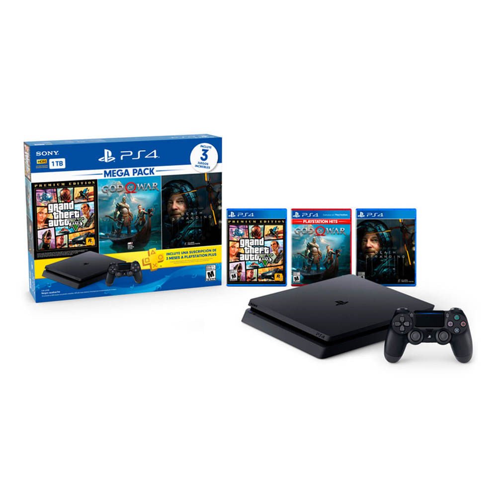 Consola Play Station 4 Slim Negro 1TB Megapack 13