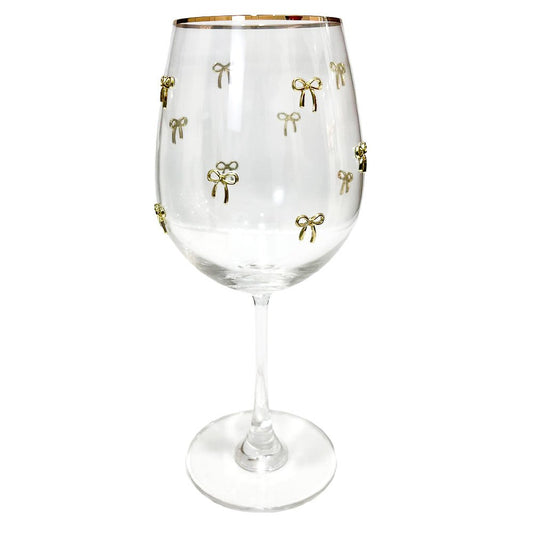 Copa de vidrio Clear Home Elegance de 23 cm con detalles dorados.