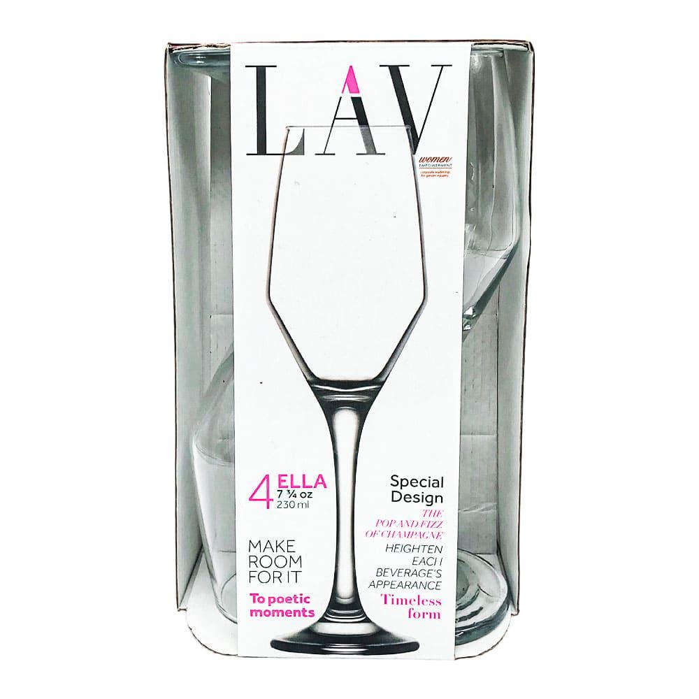 Copa Para Champagne Lav Ella de Vidrio 4 Piezas
