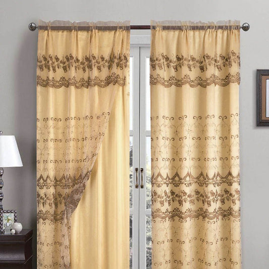 Cortina Aliya Gold Brown Con Cenefa