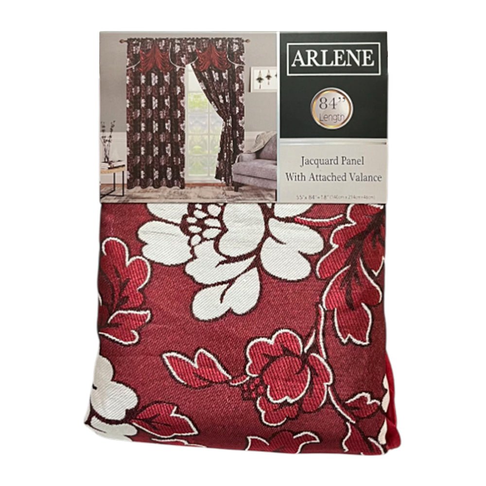 Cortina Arlene 55” X 84” Panel De Jacquard Con Cenefa Adjunta Burgundy - Sally Textile - Titan.com.pa - 806718110655