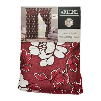 Cortina Arlene 55” X 84” Panel De Jacquard Con Cenefa Adjunta Burgundy - Sally Textile - Titan.com.pa - 806718110655