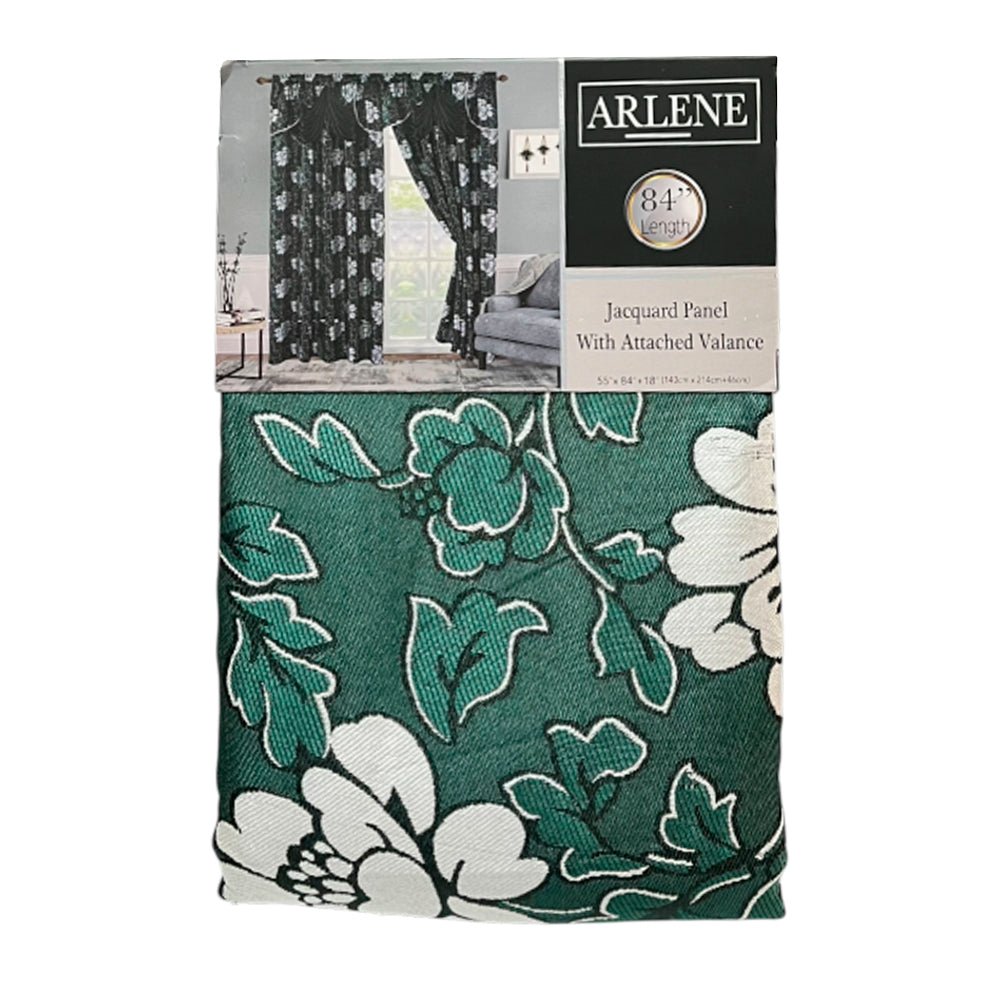 Cortina Arlene 55” X 84” Panel De Jacquard Con Cenefa Adjunta Hunter Green - Sally Textile - Titan.com.pa - 806718110662