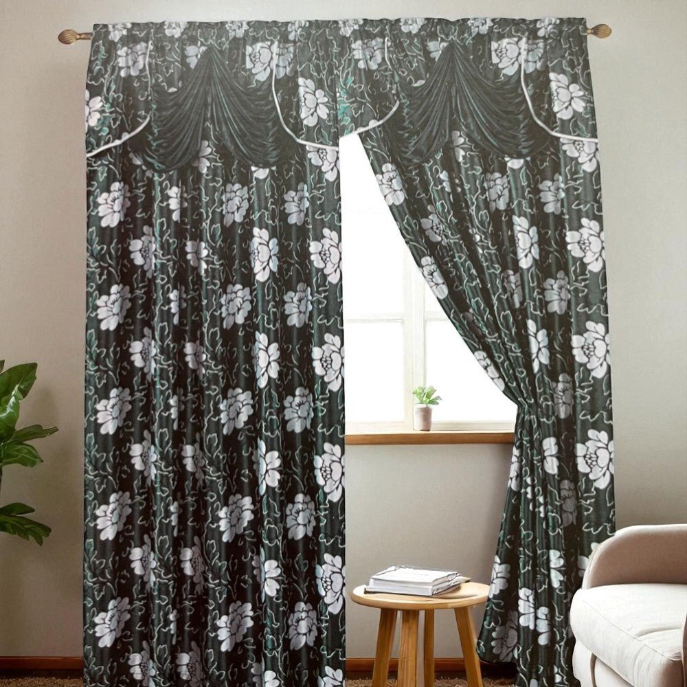 Cortina Arlene 55” X 84” Panel De Jacquard Con Cenefa Adjunta Hunter Green - Sally Textile - Titan.com.pa - 806718110662
