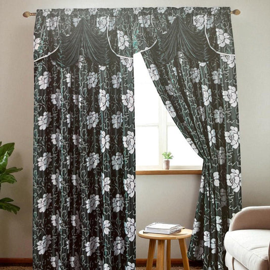 Cortina Arlene 55” X 84” Panel De Jacquard Con Cenefa Adjunta Hunter Green - Sally Textile - Titan.com.pa - 806718110662