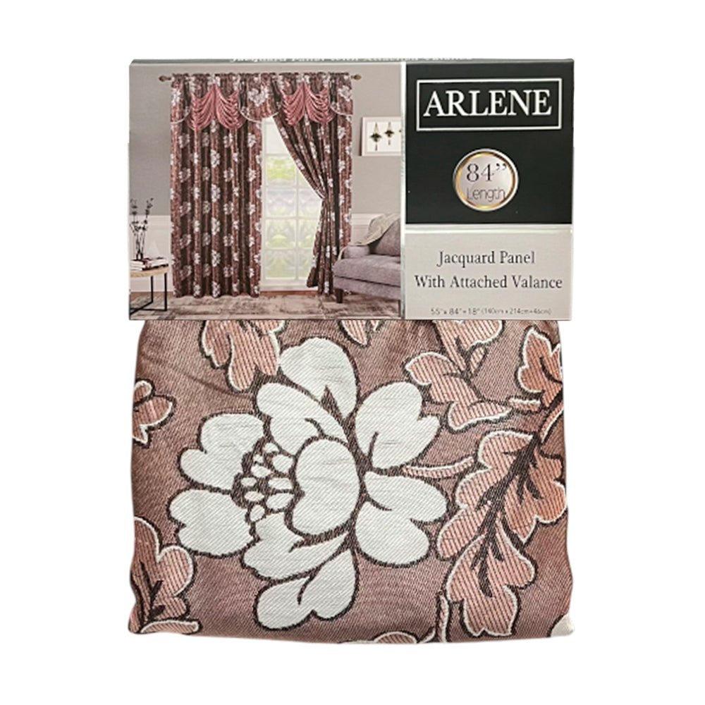 Cortina Arlene 55” X 84” Panel De Jacquard Con Cenefa Blush - Sally Textile - Titan.com.pa - 806718110648