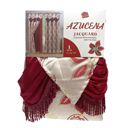 Cortina Azucena Home Elegance - Rojo c/ Cenefa - Bolsillo Barra - 54 x 84" - Home Elegance - Titan.com.pa - 2100000739349
