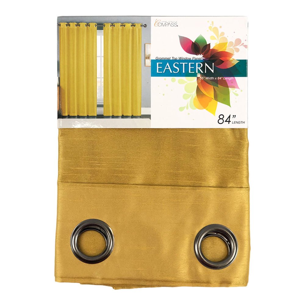 Cortina Be Artistic Eastern Con Aros 55" x 84" - Dorado