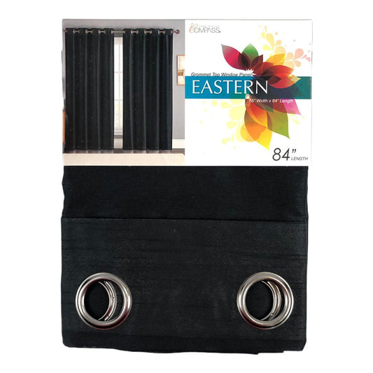 Cortina Be Artistic Eastern Con Aros 55" x 84" - Negro